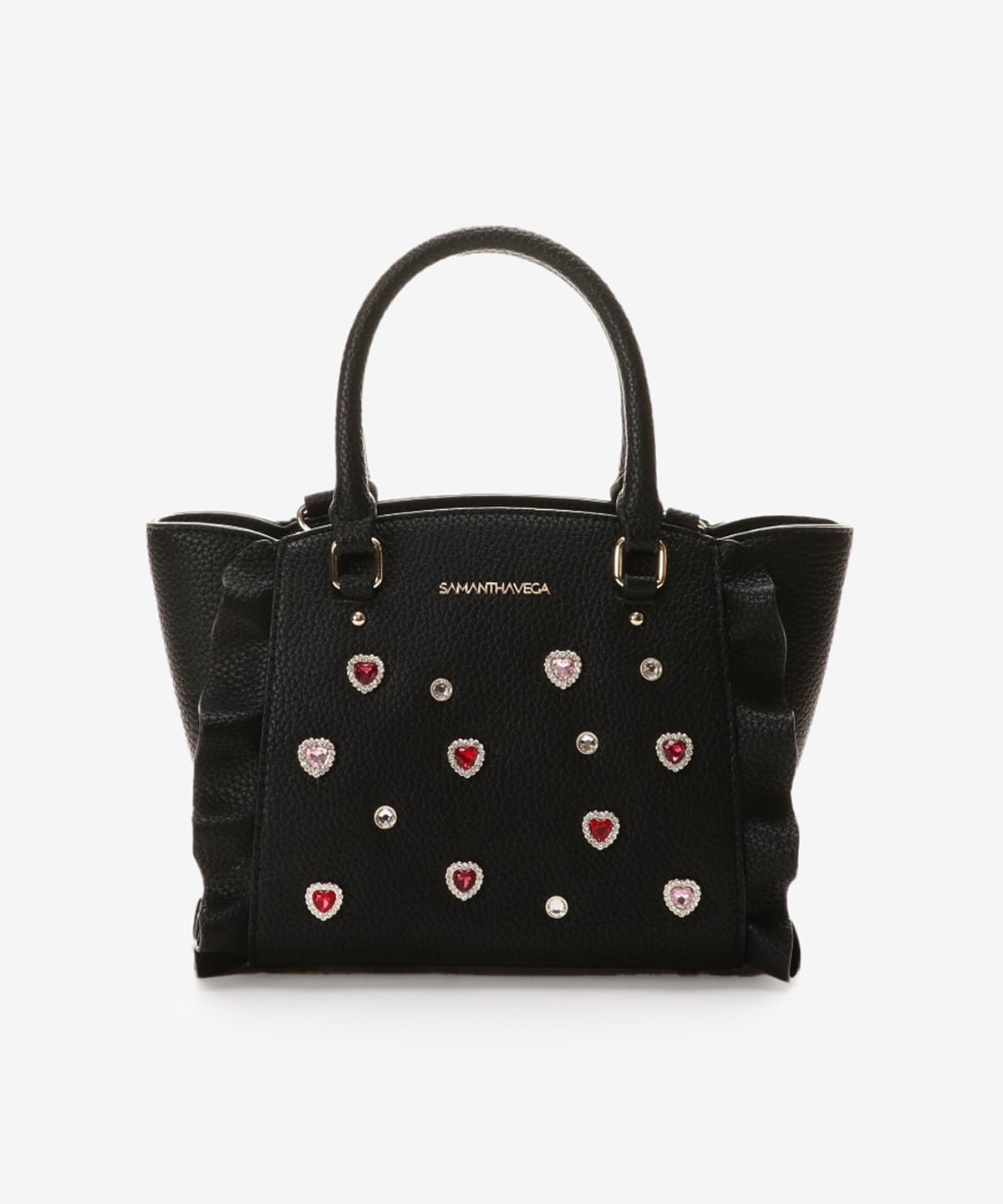 SAMANTHAVEGA Bijou Flutter Mini Bag | 2-Way Crossbody & Handbag with Jewel Heart Details