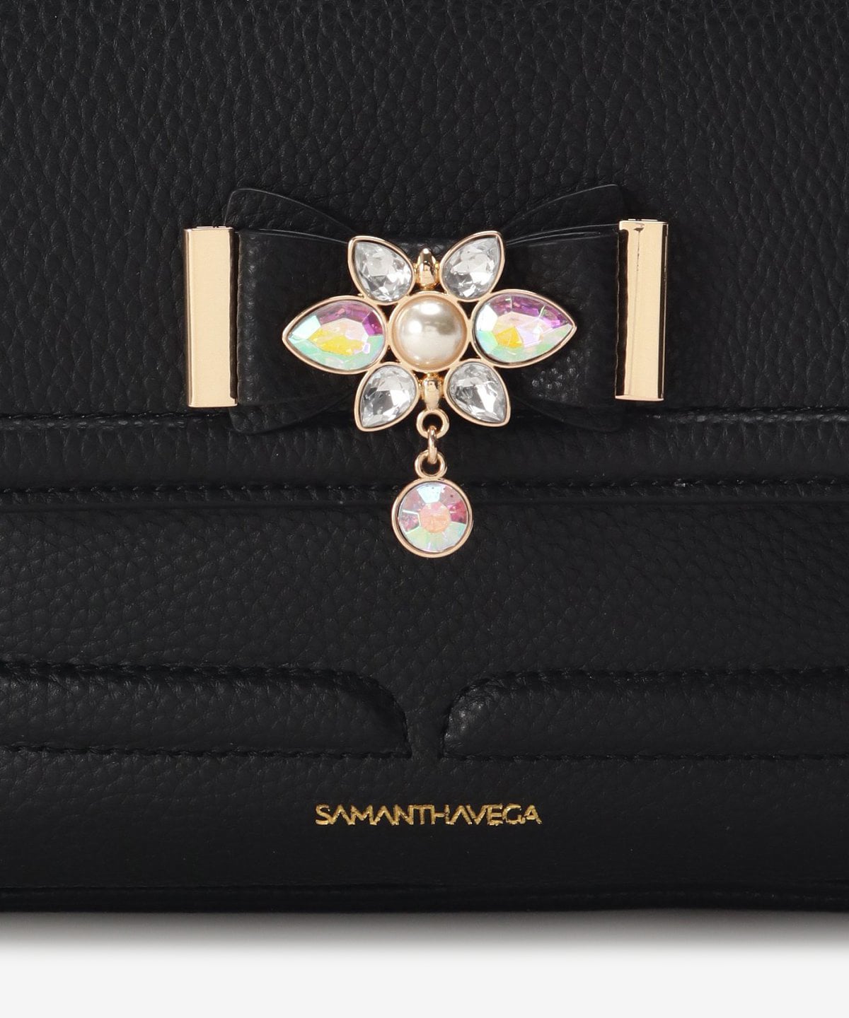 SAMANTHAVEGA Bijou Ribbon Backpack (Large) | Sparkling Ribbon Motif & Practical Storage