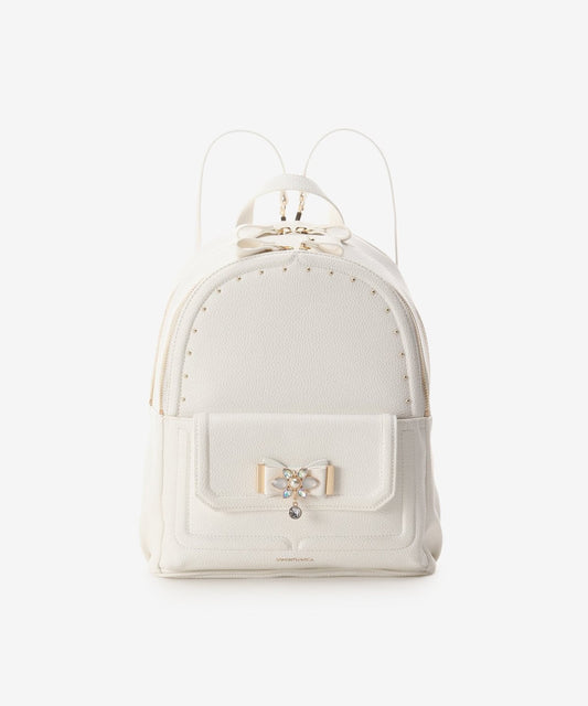 SAMANTHAVEGA Bijou Ribbon Backpack (Large) | Sparkling Ribbon Motif & Practical Storage