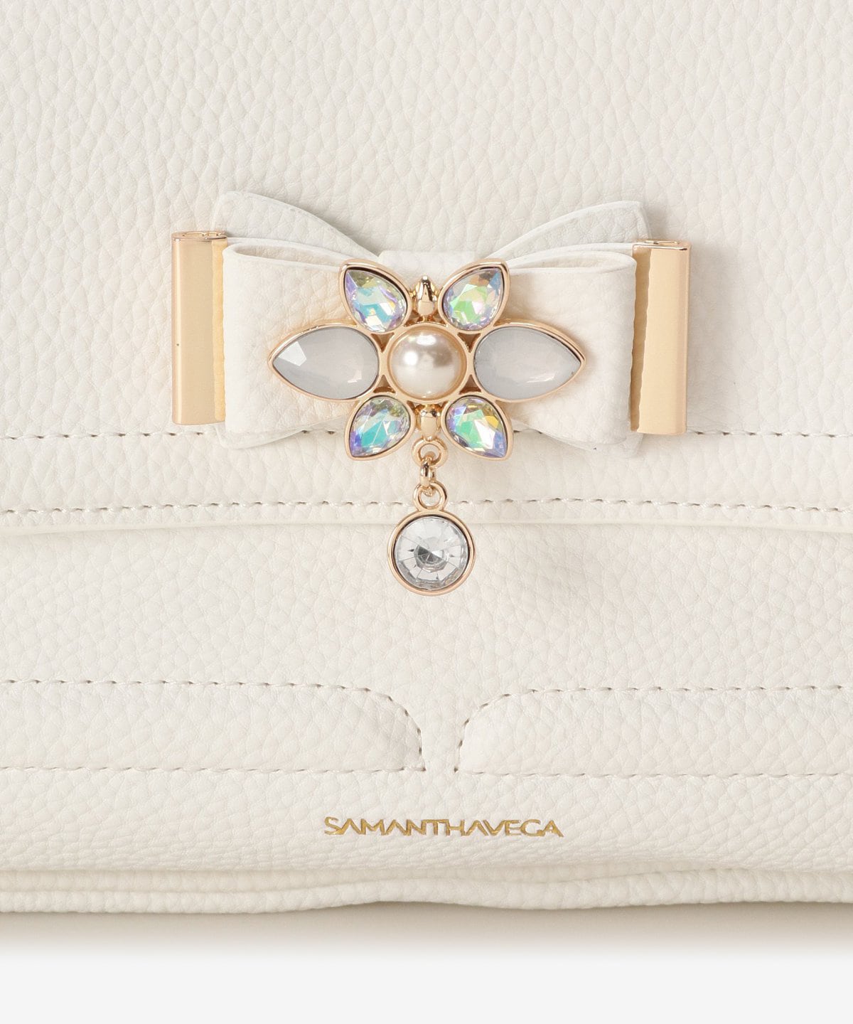 SAMANTHAVEGA Bijou Ribbon Backpack (Large) | Sparkling Ribbon Motif & Practical Storage