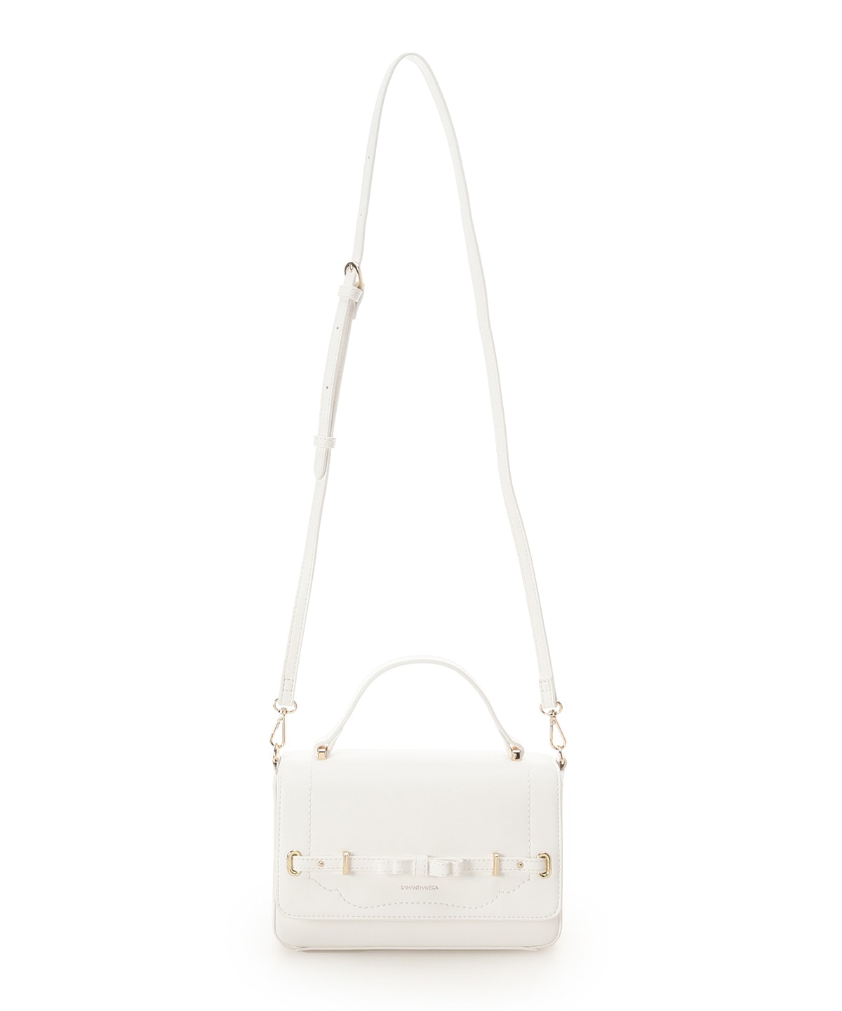 SAMANTHAVEGA Barrette Ribbon Shoulder Bag | 2-Way Compact Elegance