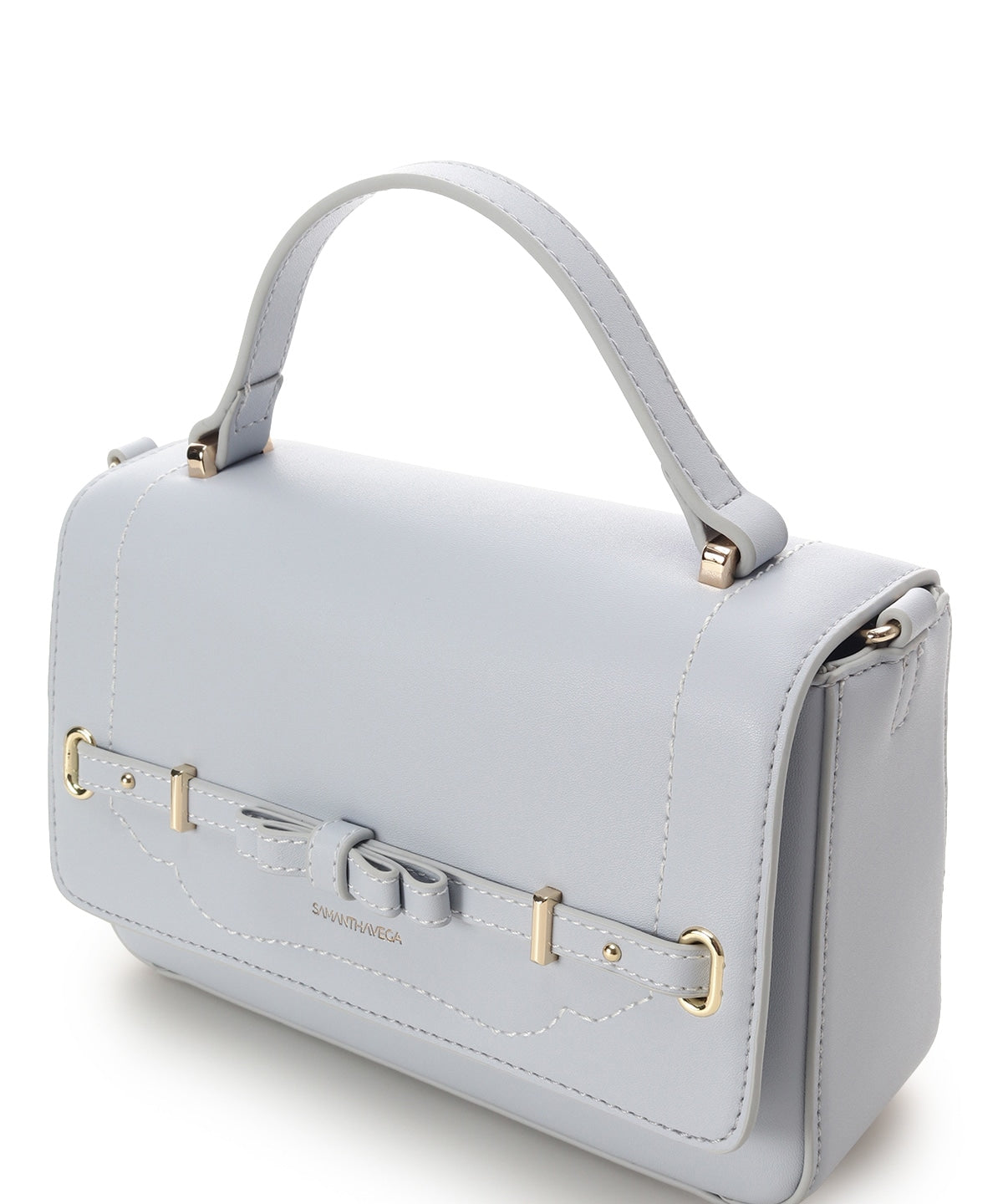 SAMANTHAVEGA Barrette Ribbon Shoulder Bag | 2-Way Compact Elegance