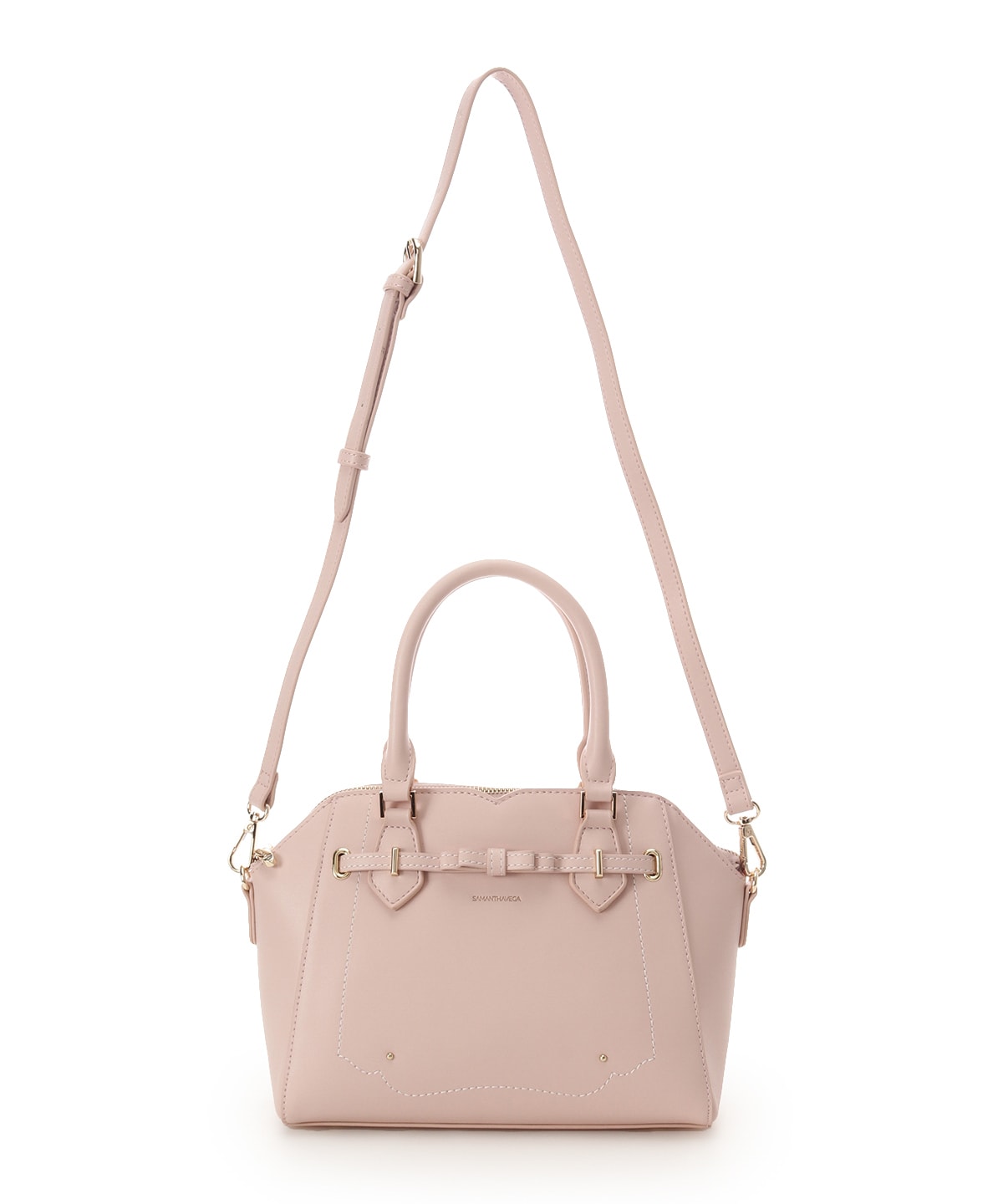 SAMANTHAVEGA Barrette Ribbon Handbag Elegant Bow Accent Shoulder & Tote Bag