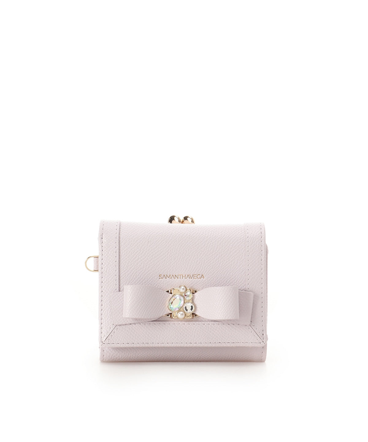 SAMANTHAVEGA Bicolor Jewel Ribbon Fold Wallet | Compact & Elegant Bijou Design