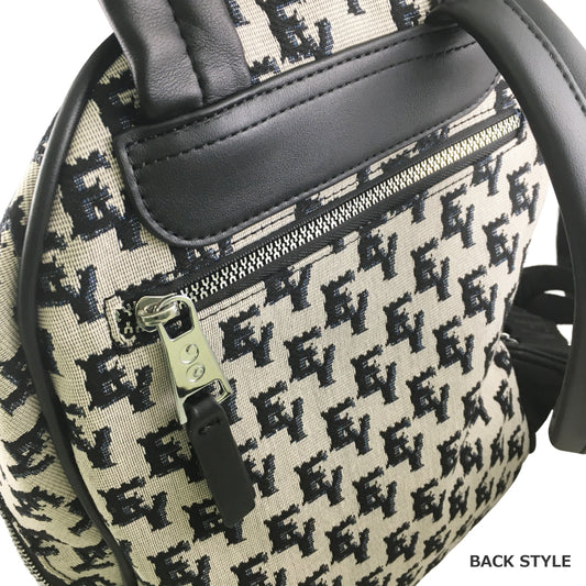 EYE THEME Jacquard Backpack – Stylish & Functional Statement Piece with Synthetic Leather Accents