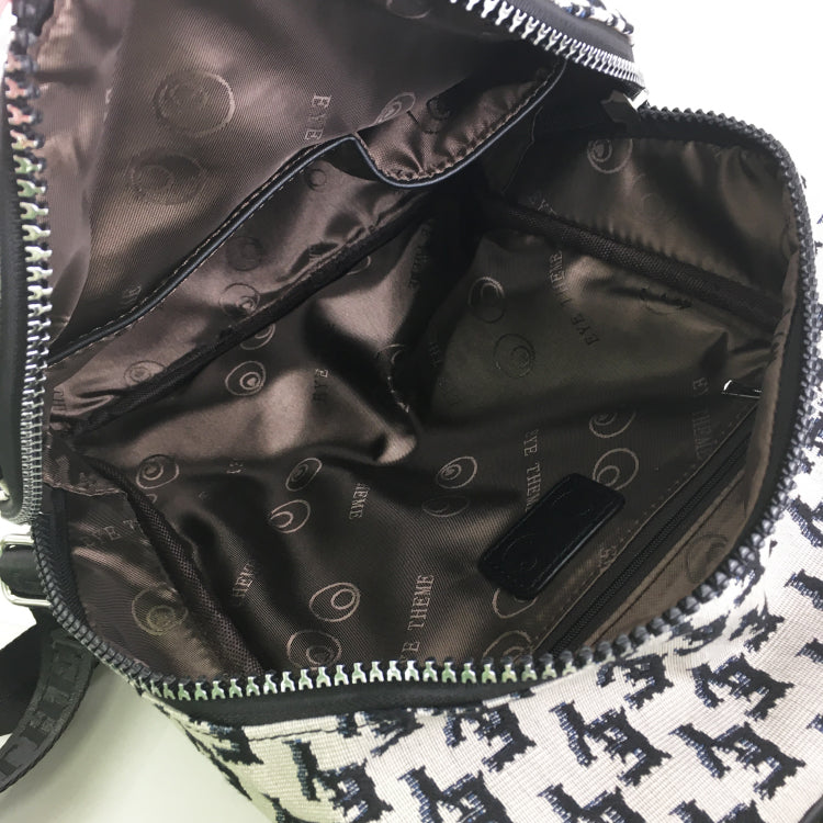 EYE THEME Jacquard Backpack – Stylish & Functional Statement Piece with Synthetic Leather Accents