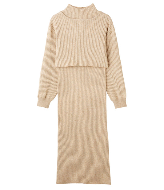 Knit Set-Up Dress with Cropped Top Chic 2-Piece for Effortless Styling