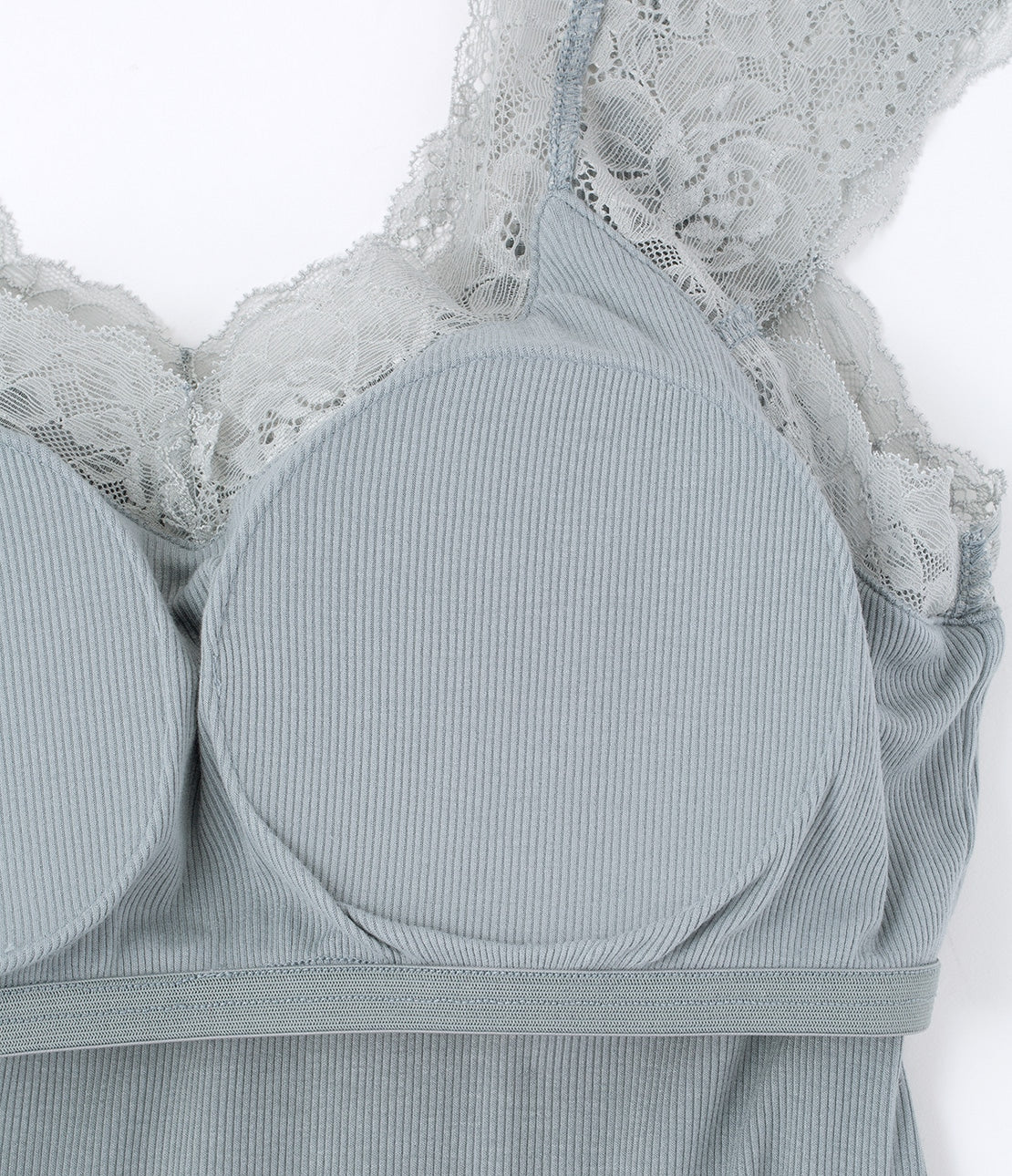 Lace Rib Knit One-Piece with Built-in Cups Elegant & Comfortable Lounge Dress