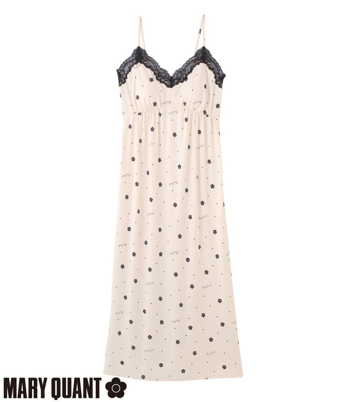 MARY QUANT Collaboration Daisy Lace Lounge Dress with Built-in Cups | Feminine Relaxing One-Piece