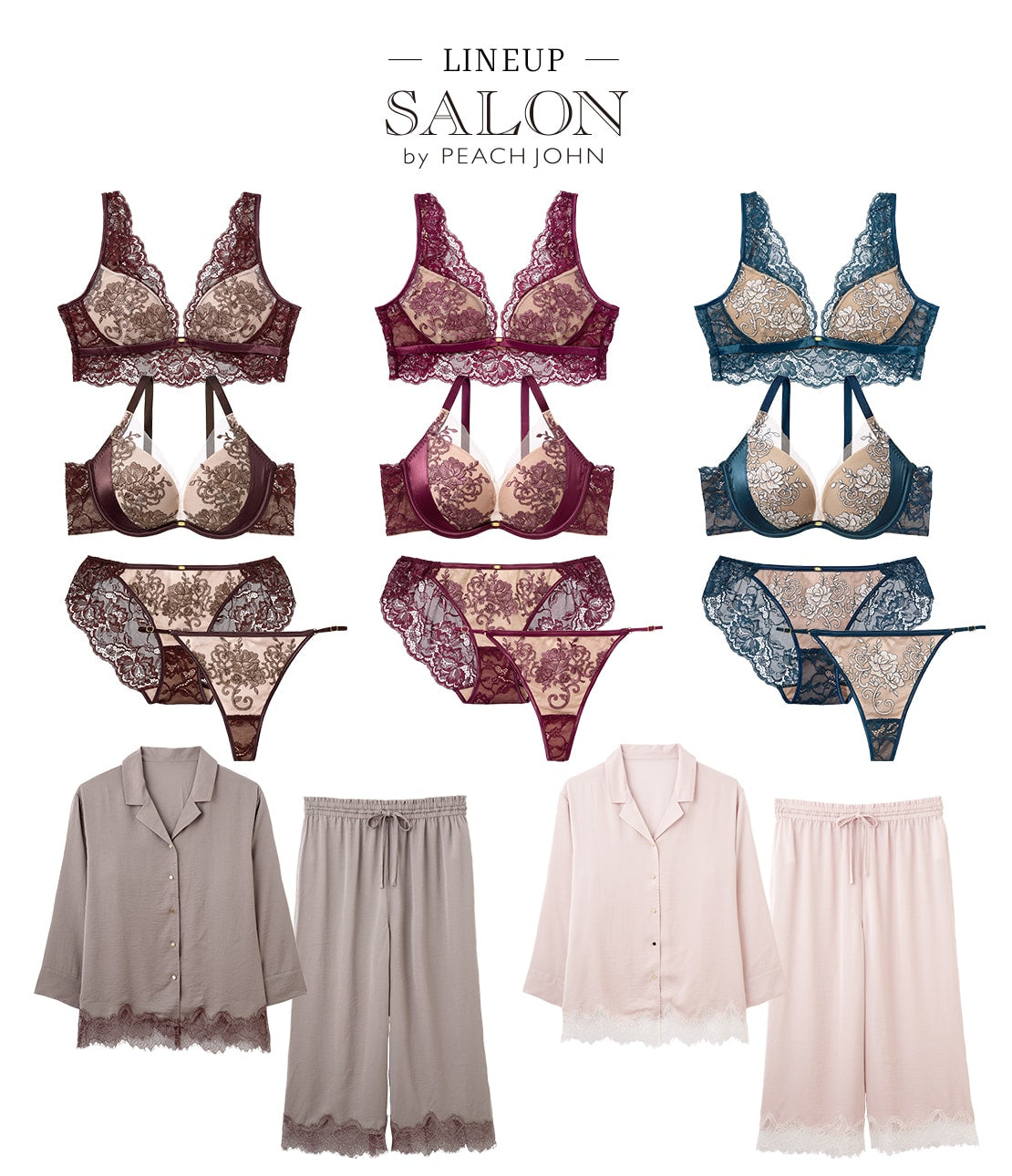 Giardino Satin Shirt Pajamas Smooth Satin & Eyelash Lace Luxury