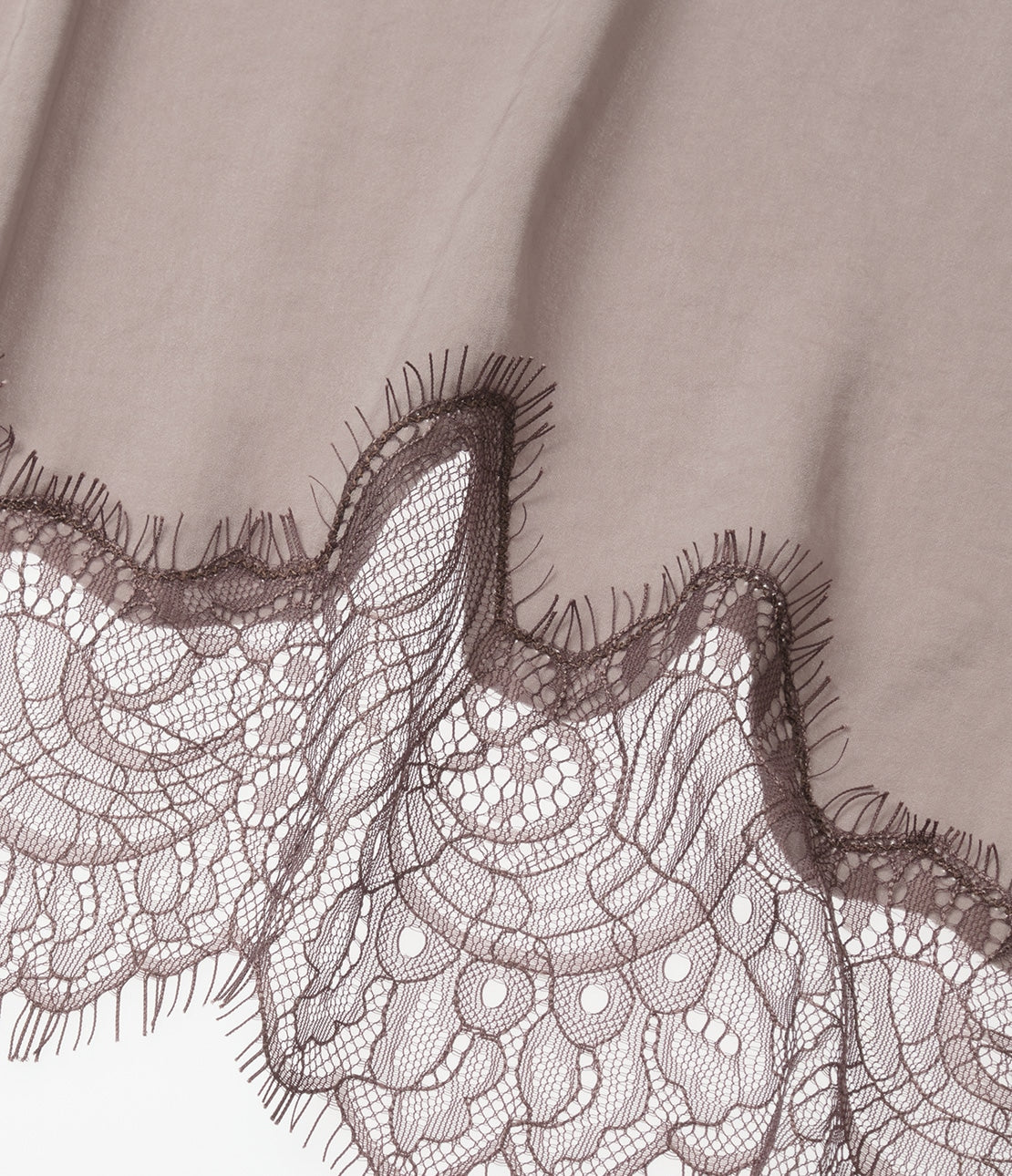 Giardino Satin Shirt Pajamas Smooth Satin & Eyelash Lace Luxury
