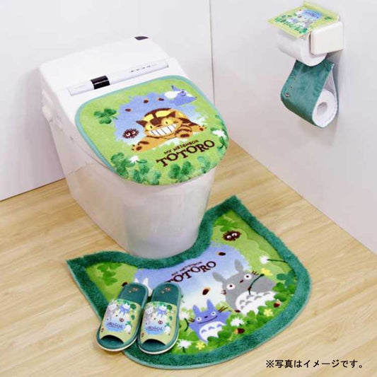 Official My Neighbor Totoro Blue Sky Acorn Toilet Paper Cover - Green Watercolor Design (40×16×1cm, 100% Polyester)