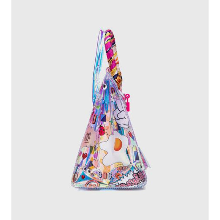 EYE THEME Clear Tote Bag with Inner Pouch - Bold Eye Motif Design (Includes Shoulder Strap)