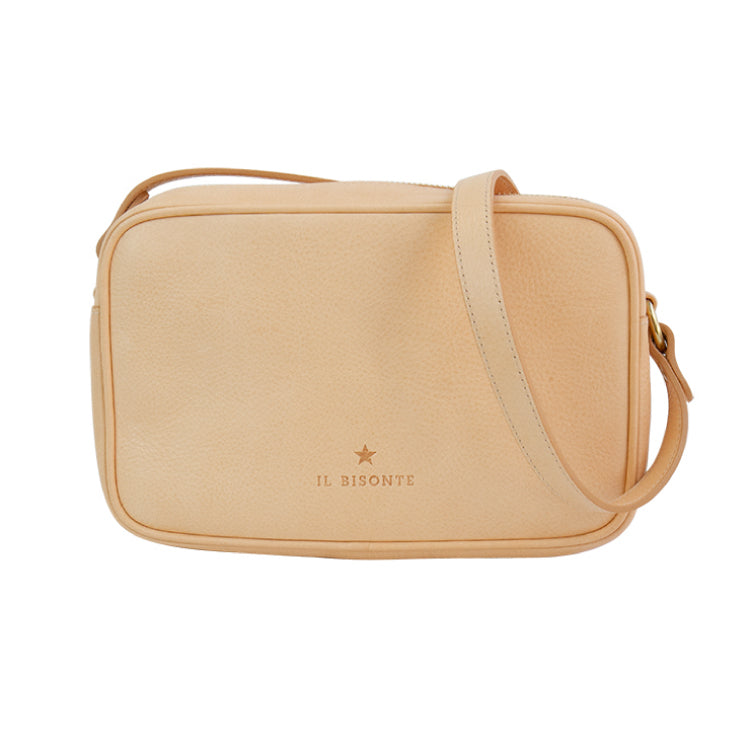 IL BISONTE Leather Square Shoulder Bag | Compact Italian Craftsmanship for Everyday Elegance