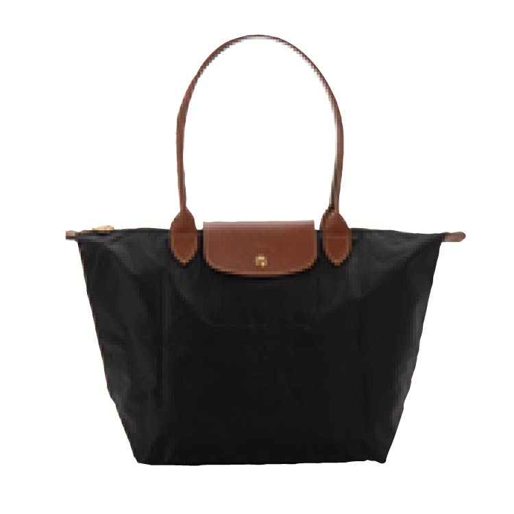 LONGCHAMP Nylon & Leather Shoulder Bag – MARINE / NOIR / PAPIER | 2025 SUMMER Collection