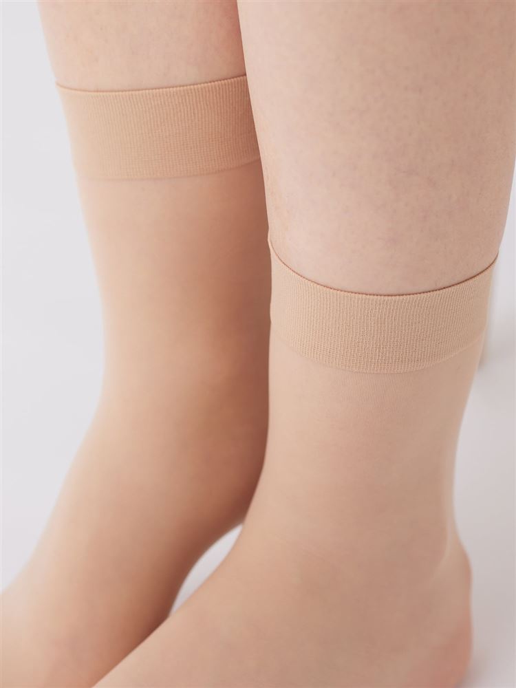 Premium “Bare Skin Foundation Feel” Run-Resistant Crew-Length Stockings | UV Protection & Anti-Odor | Made in Japan