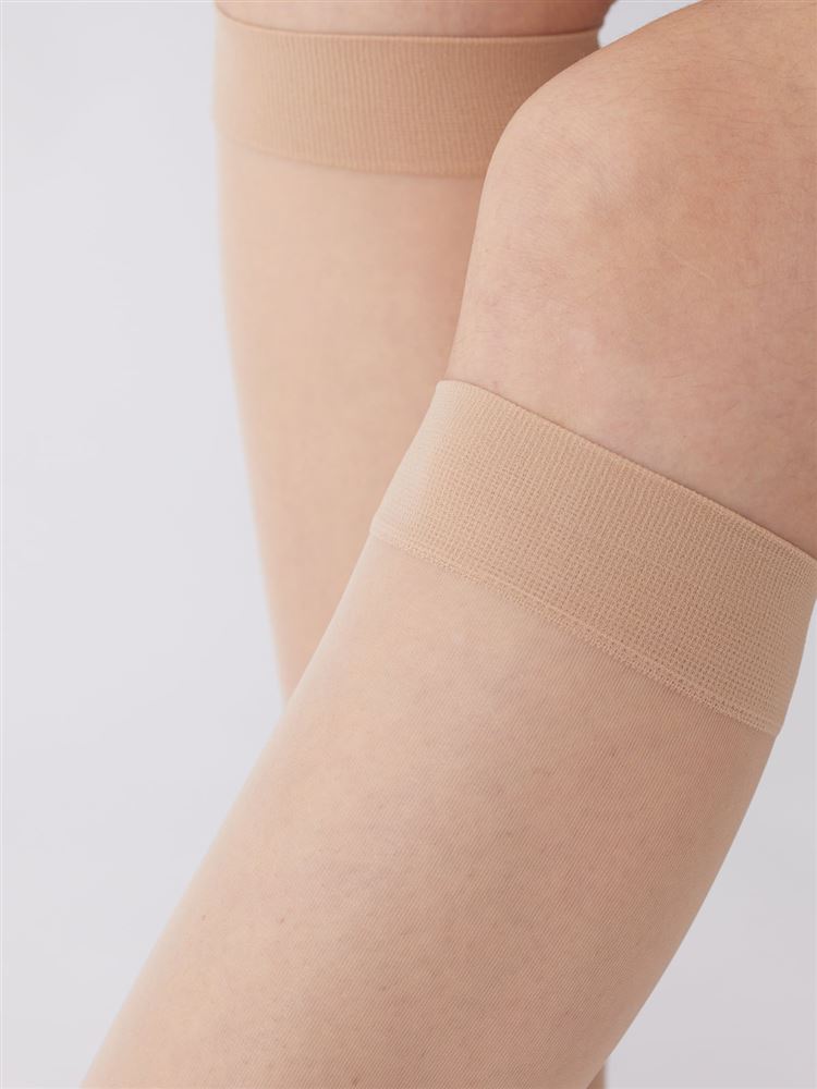 Premium “Bare Skin Foundation Feel” Run-Resistant High Socks | UV Protection & Anti-Odor