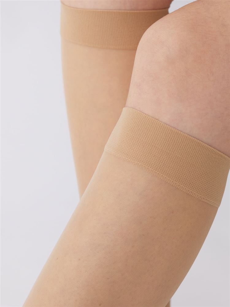 Premium “Bare Skin Foundation Feel” Run-Resistant High Socks | UV Protection & Anti-Odor