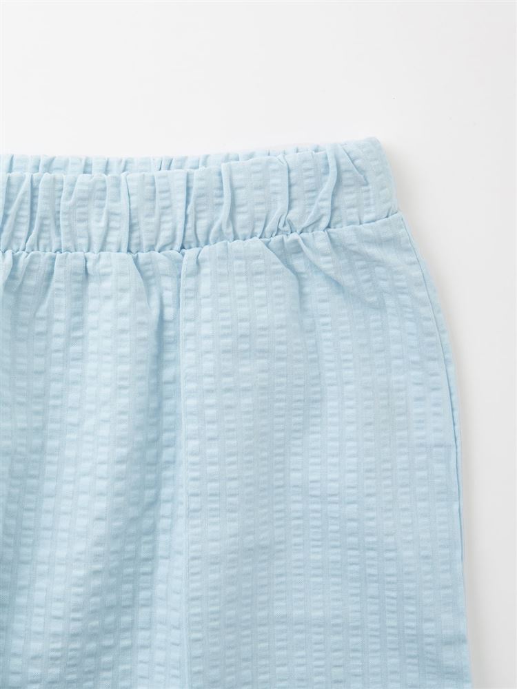 Breathable 100% Cotton Seersucker Pajamas Short-Sleeve Button-Front Set