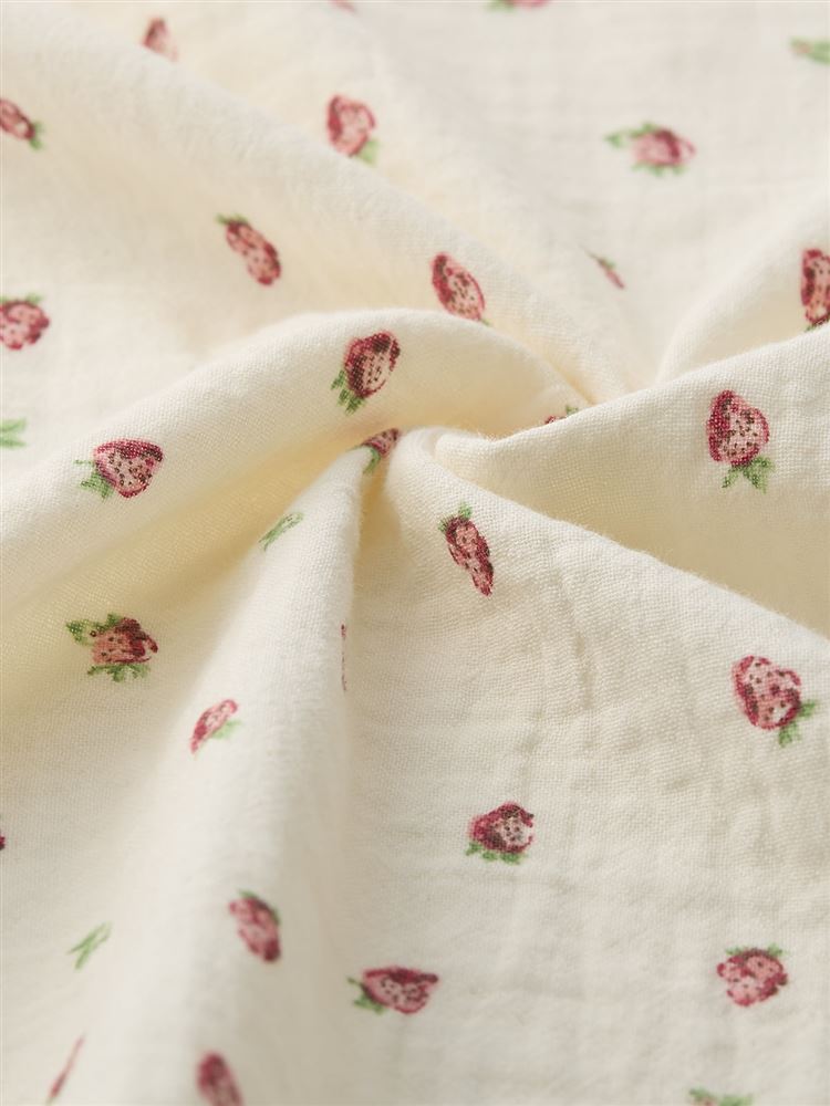 100% Cotton Double Gauze Fruit Print Pajama Set Soft, Breathable & Romantic Loungewear