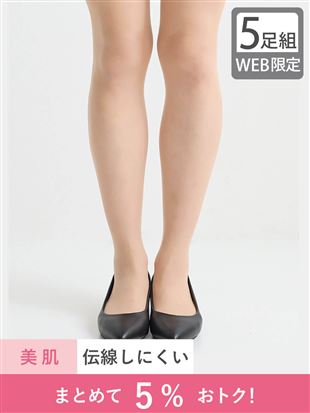 Premium “Bare Skin Foundation Feel” Run-Resistant Sheer Stockings | 5-Pair Pack | Made in Japan