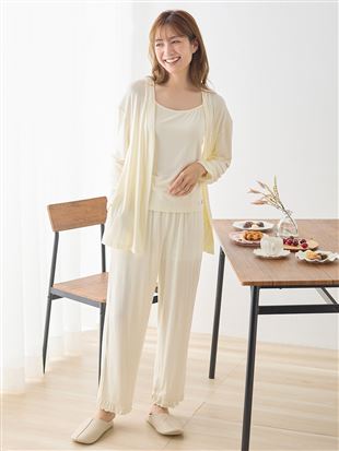 3-Piece Loungewear Set – Camisole, Long Pants & Cardigan for Elegant Everyday Comfort
