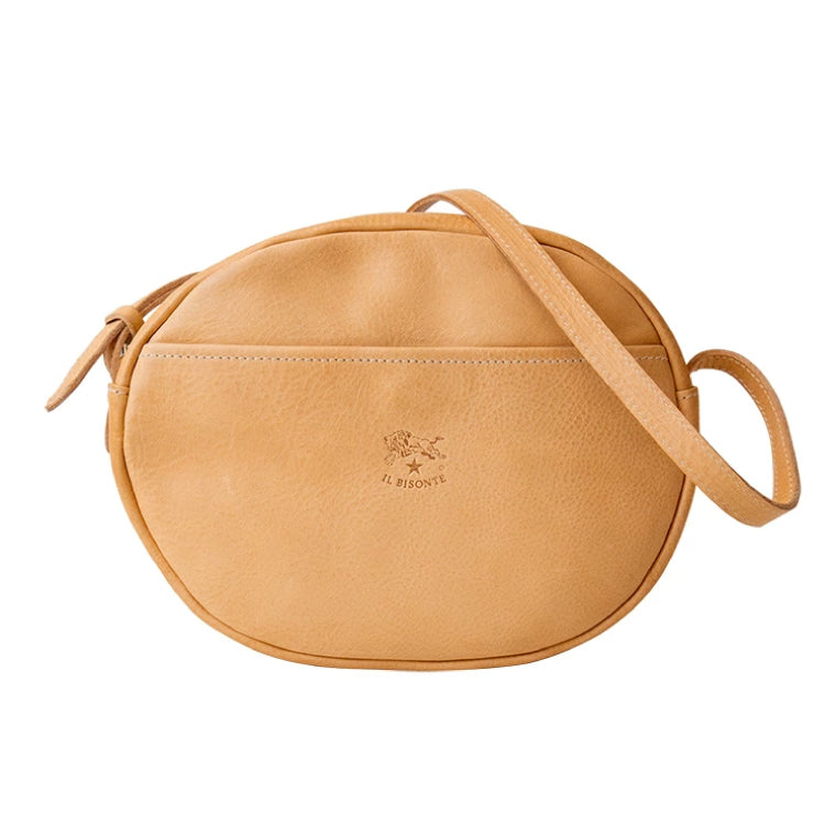 IL BISONTE Mini Crossbody Bag - Circular Leather Saddle Bag (8 Color Options)