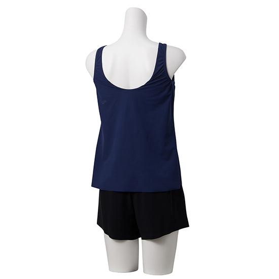 Speedo Refined Gather Separate Set - Quick-Dry UV Swimwear (Black/Navy Blue)