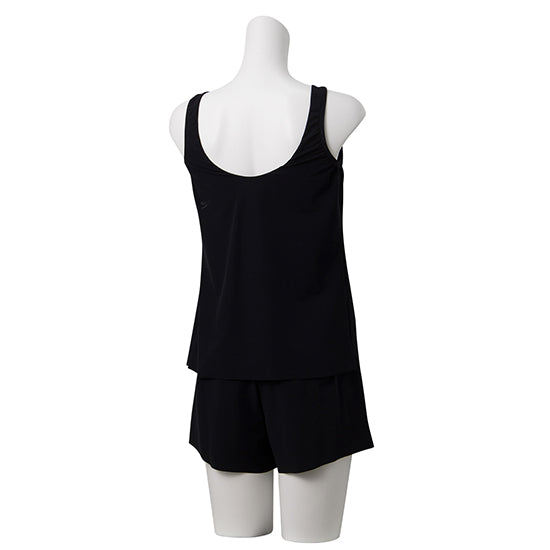 Speedo Refined Gather Separate Set - Quick-Dry UV Swimwear (Black/Navy Blue)