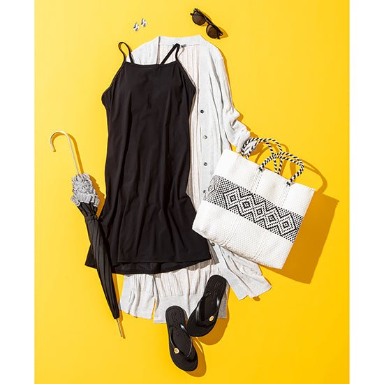 Speedo Refined Dress - Quick-Dry UV Swim Dress (Black/Navy Blue)