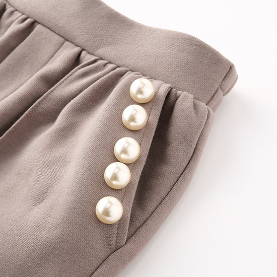 anana BIG PEARL Sweat Set – 100% Cotton Luxury Loungewear (Gray/Mocha)