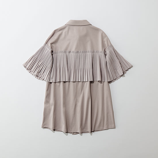 Fellini Decorative Pleated Collar Cotton Top Sophisticated Pleats with Everyday Ease