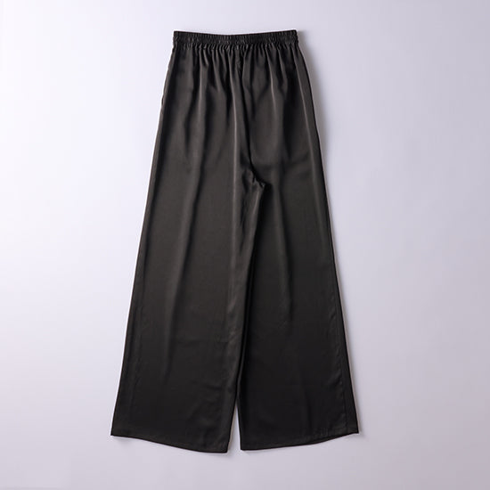 Emma Taylor Stretch Satin Tuck Wide-Leg Pants – Effortless Elegance (Navy/Charcoal/Black)