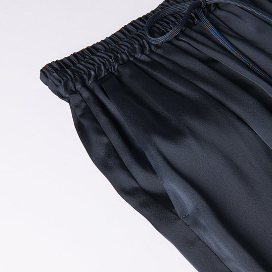 Emma Taylor Stretch Satin Tuck Wide-Leg Pants – Effortless Elegance (Navy/Charcoal/Black)