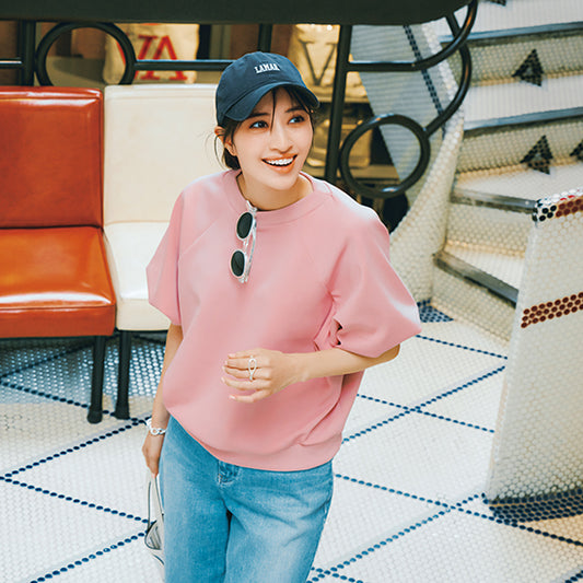 ALEGRE Volume Sleeve Sweat T-Shirt Feminine Comfort with a Polished Edge