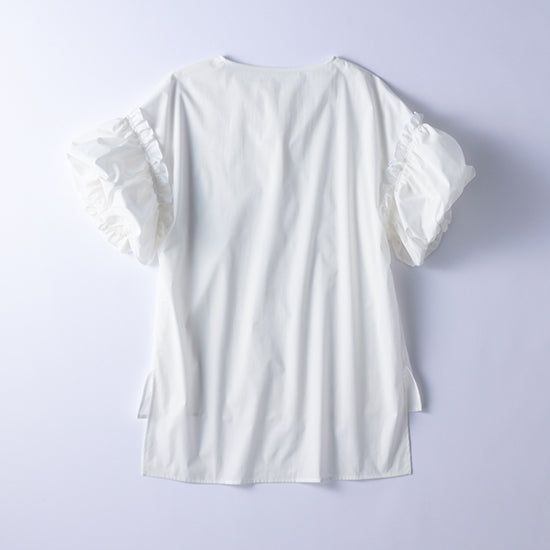 ALEGRE Balloon Sleeve Blouse Lightweight Volume with Feminine Charm