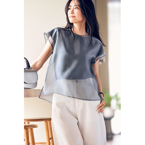 2-in-1 Luxe T-Shirt & Sheer Top Layered Set – Black / Gray / White
