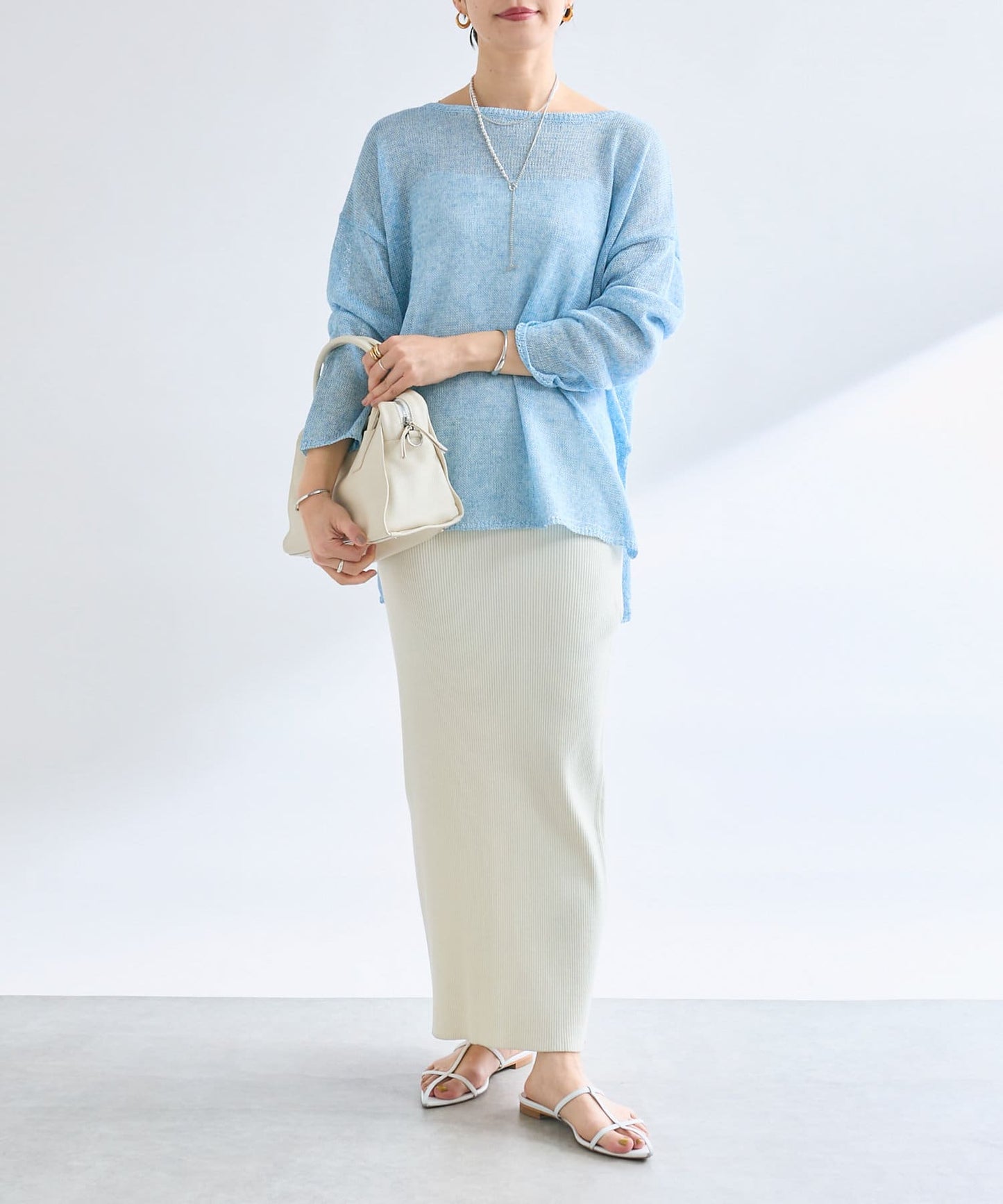 RIVE DROITE Rib Knit Tight Skirt Minus 3kg Slim Look High-Rated Comfort