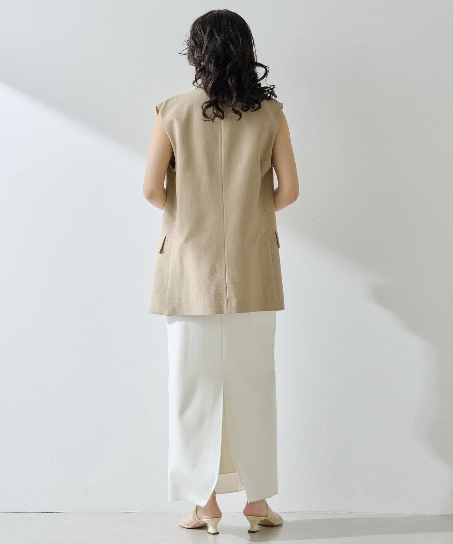 Whim Gazette Jersey I-Line Long Skirt Stretch Comfort & Elegant Silhouette
