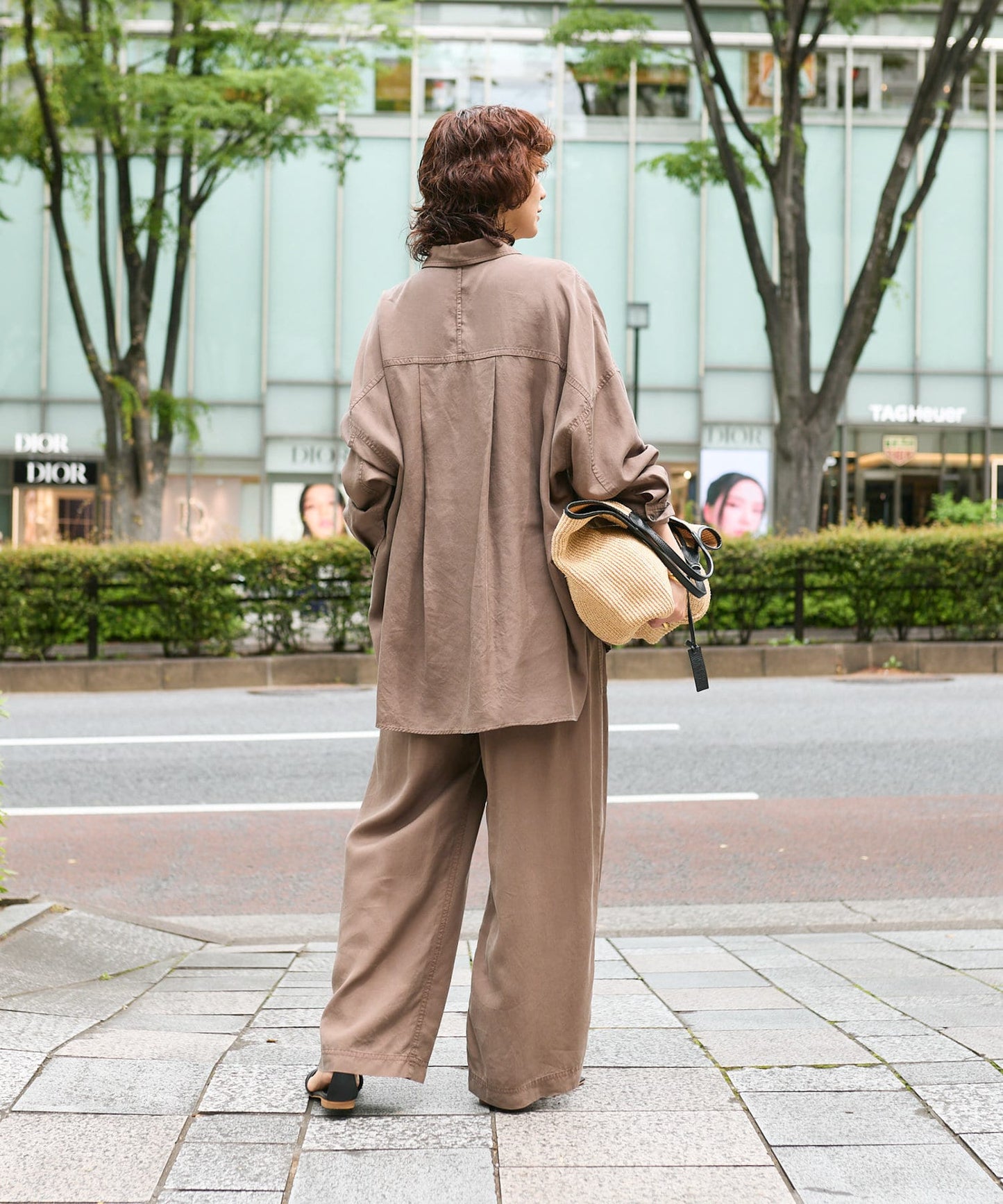 RIVE DROITE Garment-Dyed Wide Pants | Relaxed Tencel Twill | Set-Up Style Available