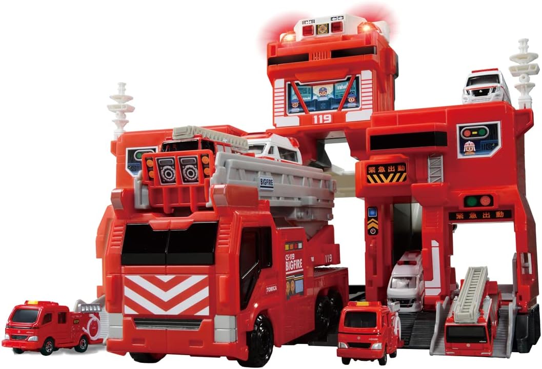 Takara Tomy Tomica "Transformation Dispatch! Big Fire Command Station" Playset (2022 Release)
