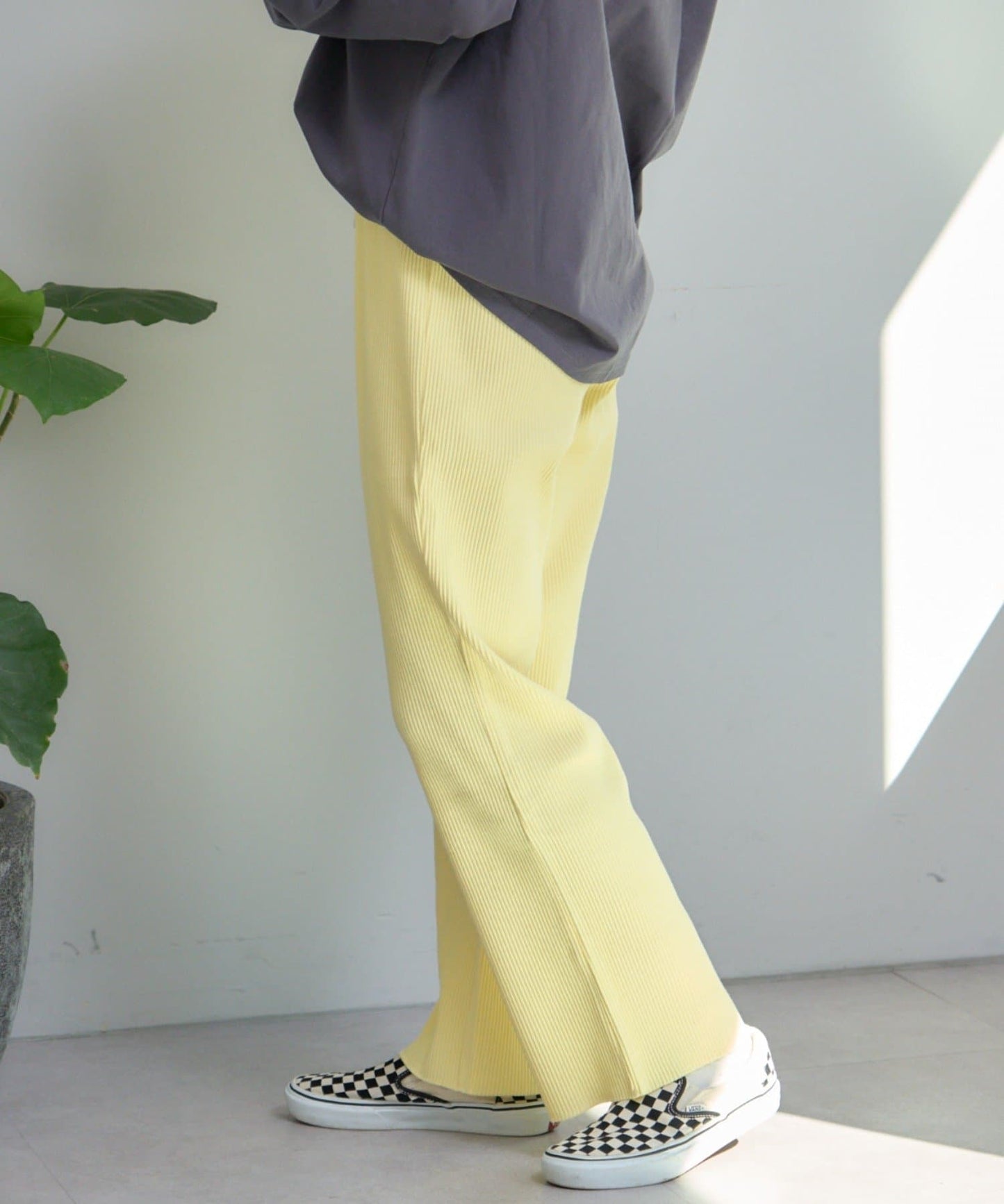 CIAOPANIC TYPY Ribbed Slim Pants | Flattering Minus 3kg Look | Unisex S–L