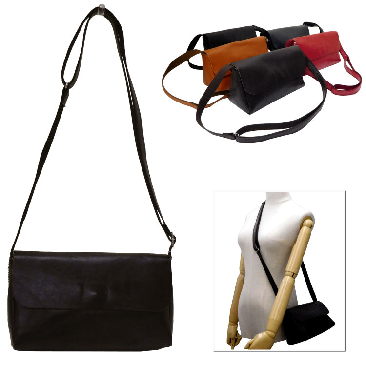 Japanese-Made Leather Flap Shoulder Bag | Compact, Structured & Perfect for Daily Outings