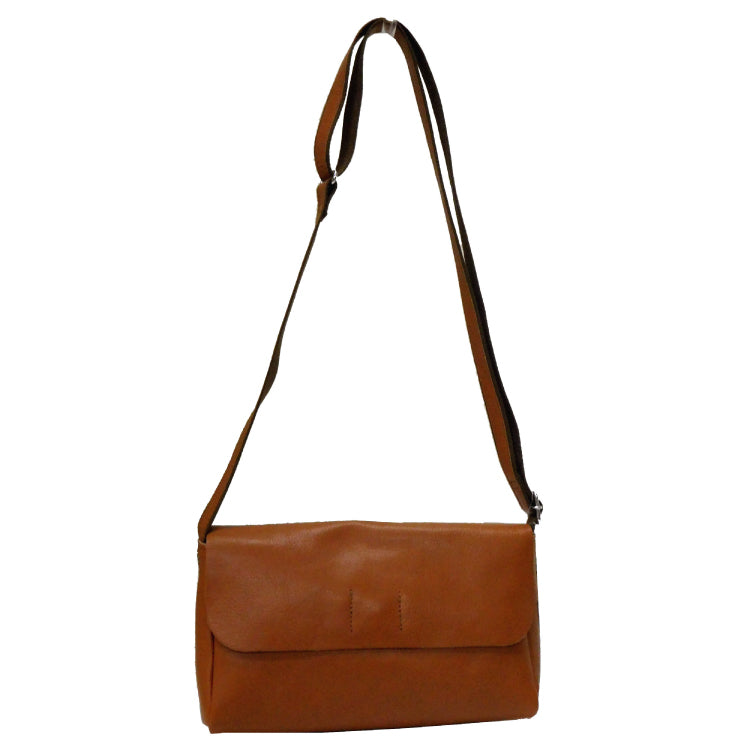Japanese-Made Leather Flap Shoulder Bag | Compact, Structured & Perfect for Daily Outings