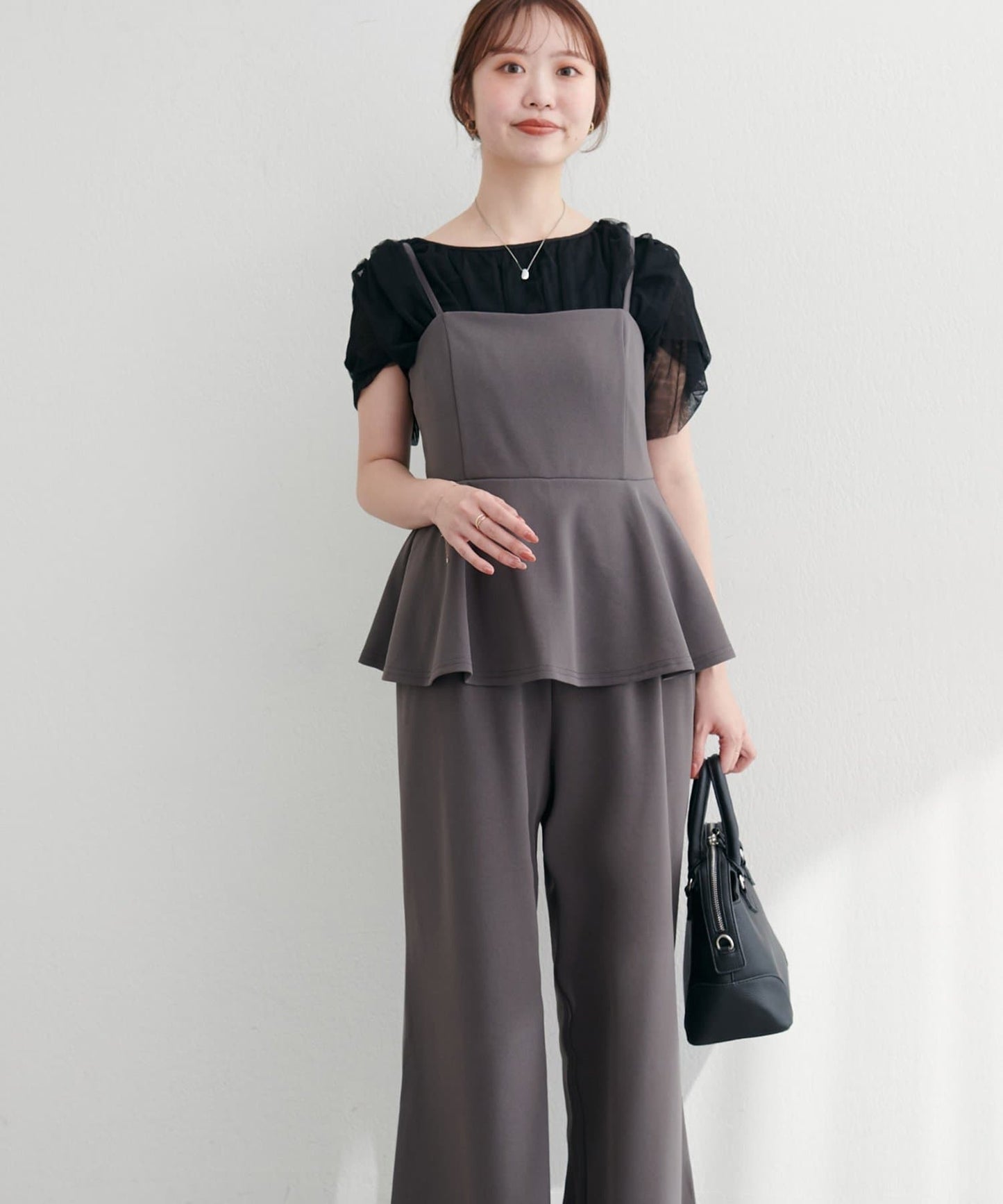 natural couture Stretch Peplum Jumpsuit | Web Exclusive | Elegant & Flattering All-in-One