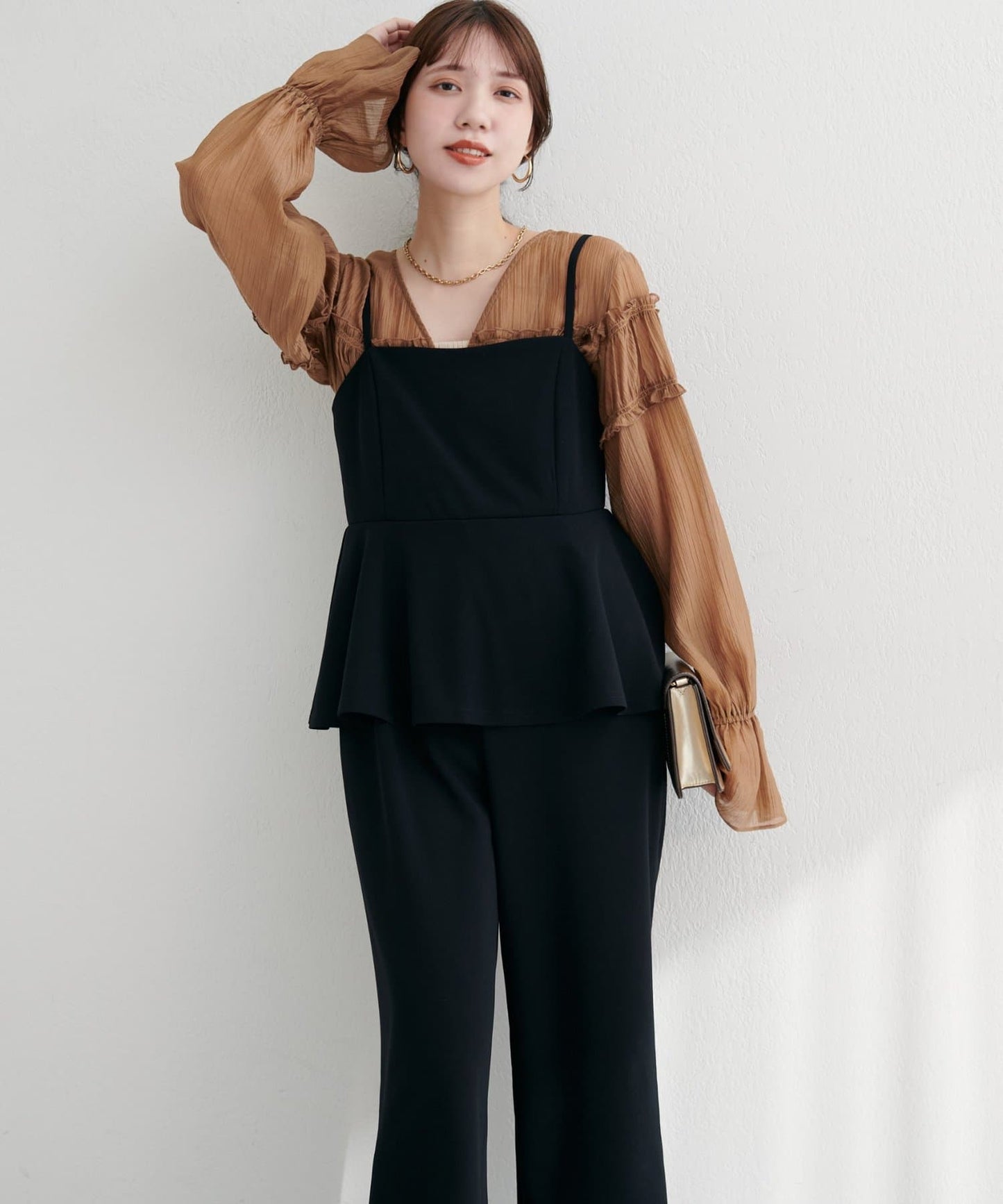 natural couture Stretch Peplum Jumpsuit | Web Exclusive | Elegant & Flattering All-in-One