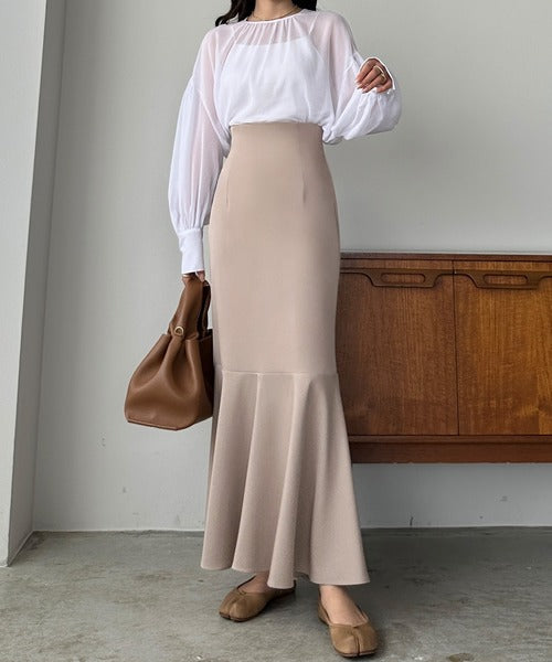 Louere Lightweight High-Waist Flared Mermaid Skirt | Slimming Silhouette & Elegant Summer Essential