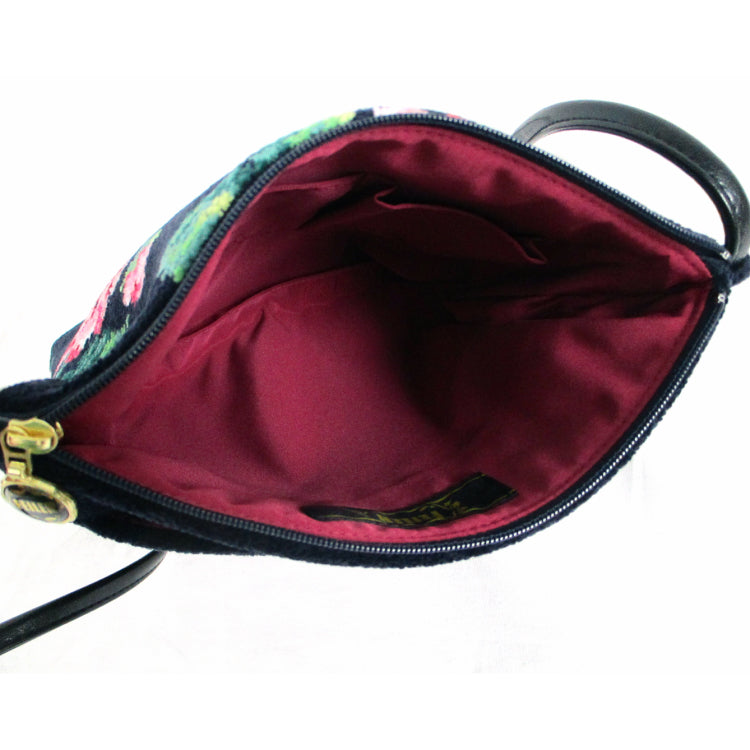 FEILER Rose Adagio Shoulder Bag - Compact Navy Elegance (Made in Japan)