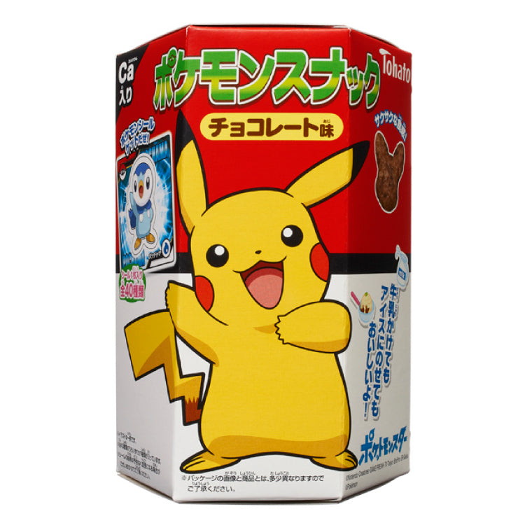Tohato Pokémon Snack - Chocolate Flavor Corn Puffs (23g) with Collectible Stickers