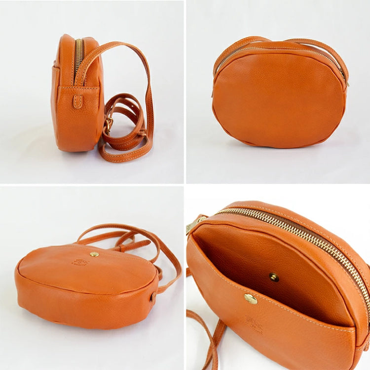 IL BISONTE Mini Crossbody Bag | Round Leather Shoulder Bag, Adjustable Strap & Unisex Style